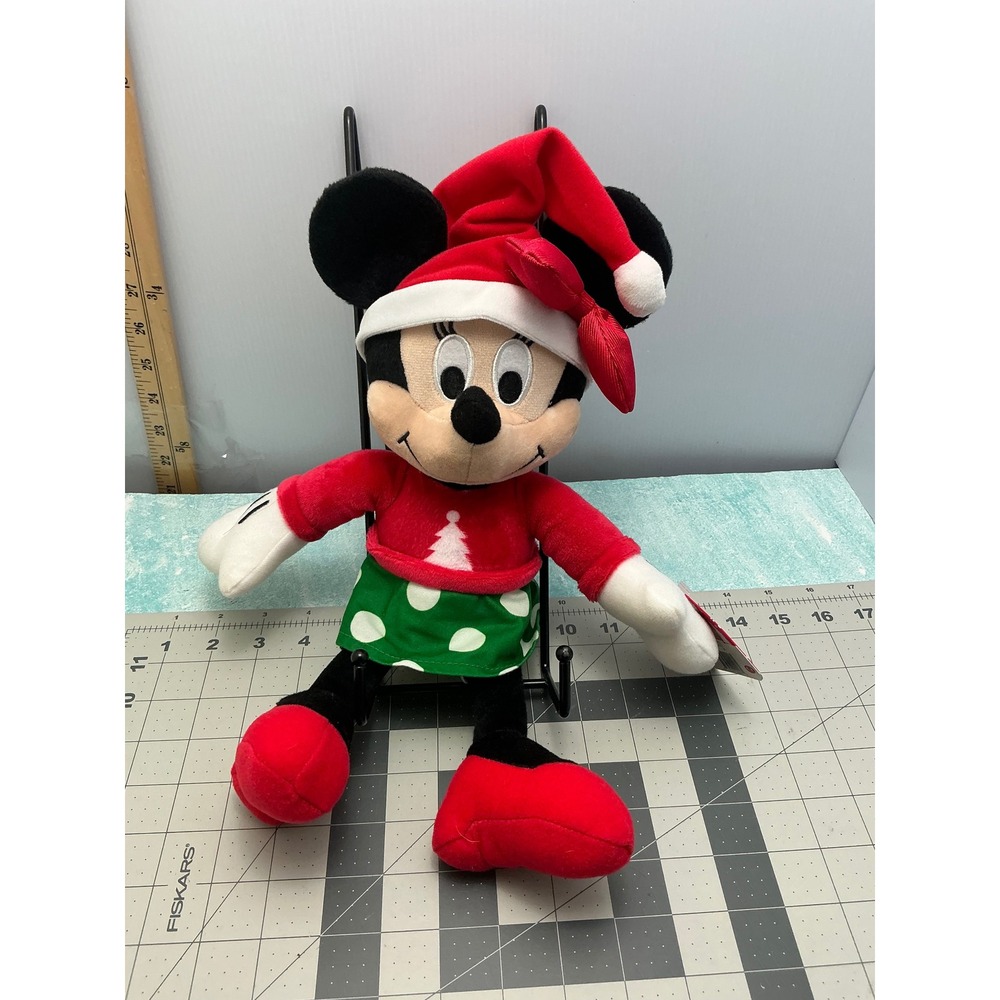 Disney Minnie Mouse Christmas Plush Kohl's Cares Holiday Santa Hat Red Green 12"